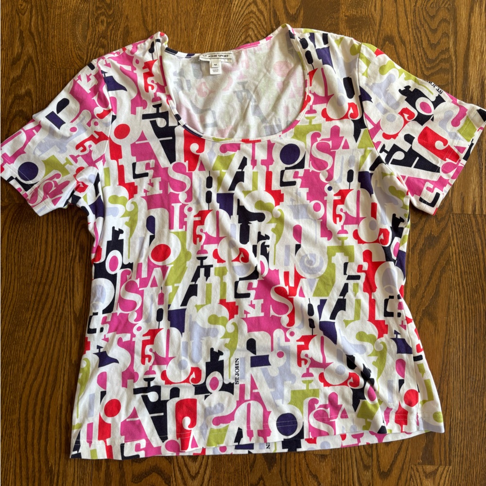 St. John Sport multicolored short sleeve tee shirt